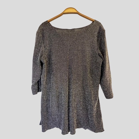 Traditional Women’s Metallic Black Blouse Size XL - Picture 10 of 12